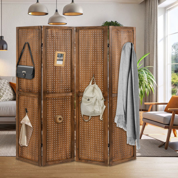 Pegboard Display With 360 Metal Hinges And Solid Wood Frame 4 Panel Jv12006 4 By Cw