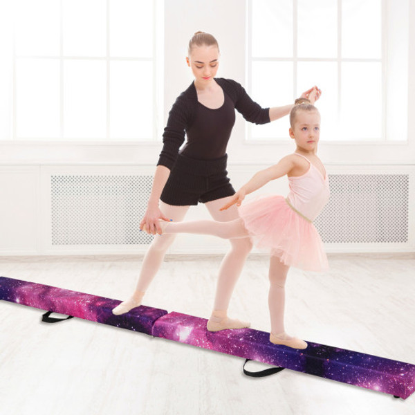 Folding Balance Beam With Solid Wood Base And Anti Slip Bottom Pink Fh10129Jz By Cw