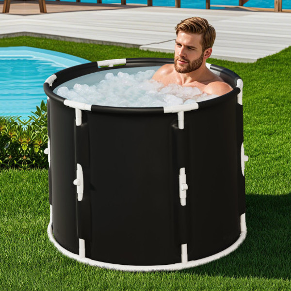 66 Gal Foldable Ice Bath Tub With Lid For Adult Np12070 By Cw
