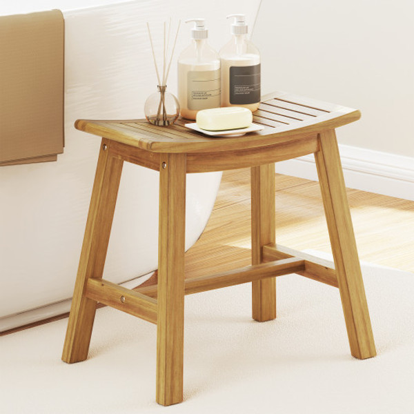 Teak Wood Shower Stool With Curved Seat For Inside Shower Spa Jv12445 By Cw