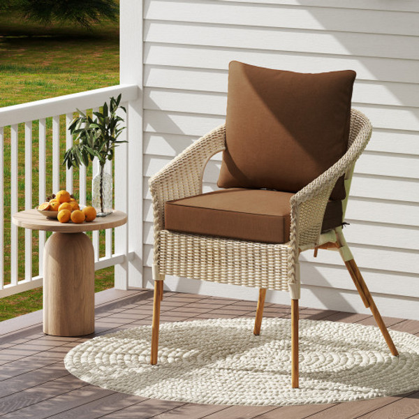 Deep Seat Chair Cushion Pads Set With Rope Belts For Indoor And Outdoor Brown Hw67235Cf By Cw