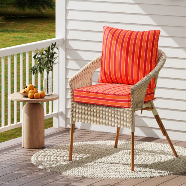 Deep Seat Chair Cushion Pads Set With Rope Belts For Indoor And Outdoor Orange Hw67235Tw By Cw