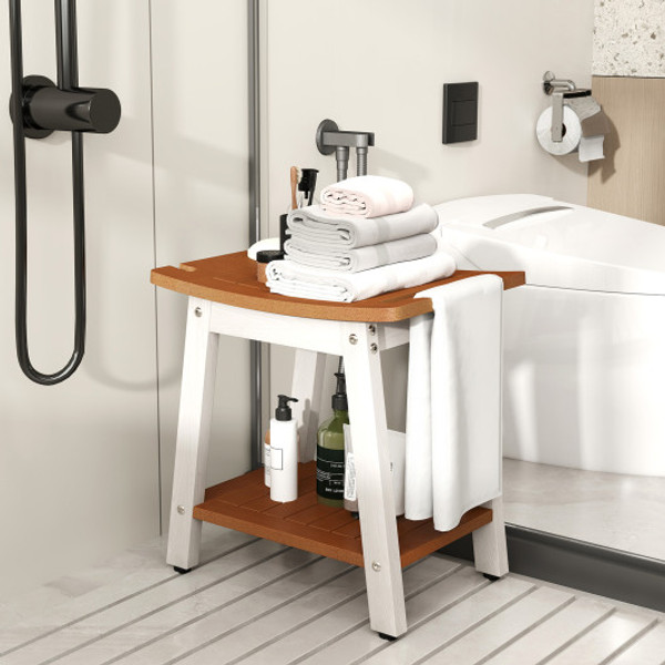 Hips Shower Bench Seat With Handle Shower Head Brown White Ba8257Bn By Cw