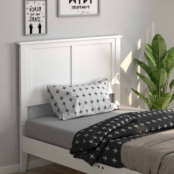 Solid Wood Flat Panel Headboard For Twin Size Bed White Hu10198Wh By Cw