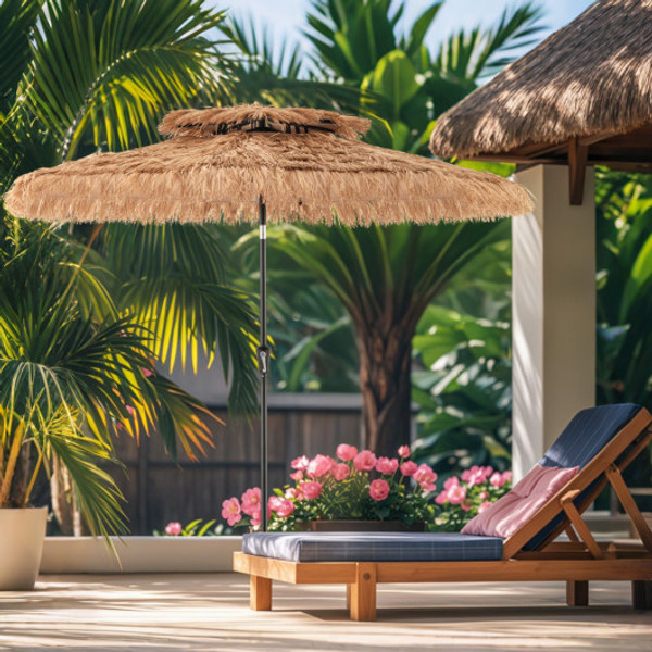 9 Feet Thatched Tiki Umbrella With 8 Ribs Np10440 By Cw
