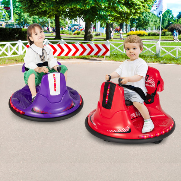12V Kids Ride On Bumper Car With Remote Control Lights And Music Red Tq10082Us Re By Cw