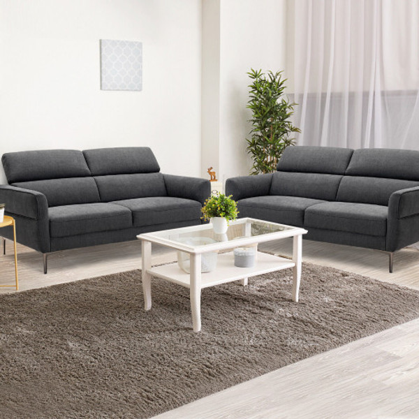 72 5 Inch Modern Fabric Loveseat Sofa Couch With Adjustable Headrest Hv10184Wl 12Gr By Cw