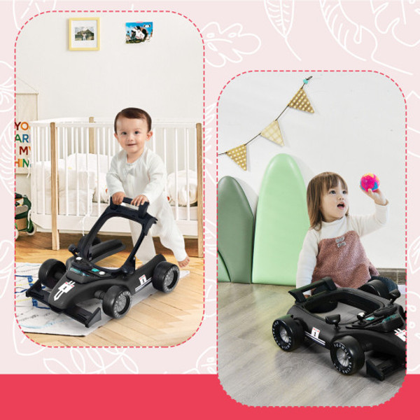 4 In 1 Foldable Activity Push Walker With Adjustable Height Black Bc10021Bk By Cw