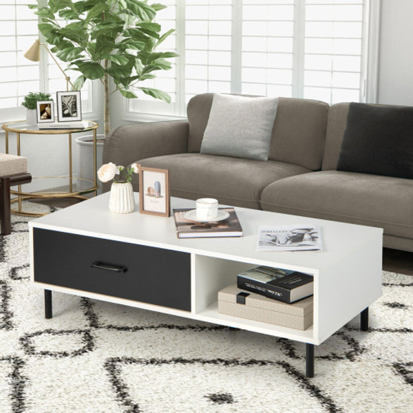 Modern 2 Tier Coffee Table Accent Cocktail Table With Storage Hv10397 By Cw