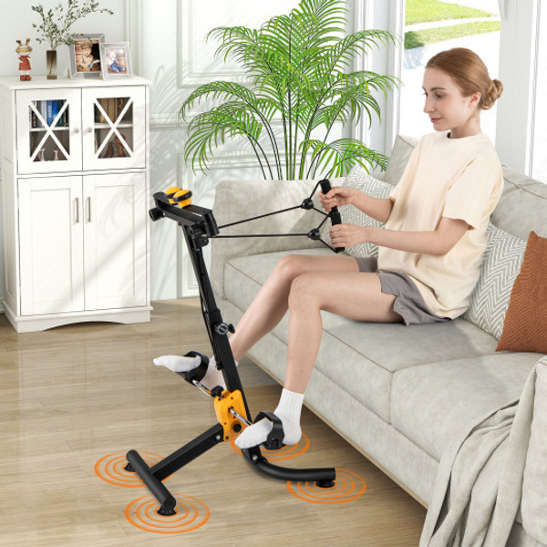 Folding Pedal Exercise Bike With Adjustable Resistance Yellow Fh10078Ye By Cw