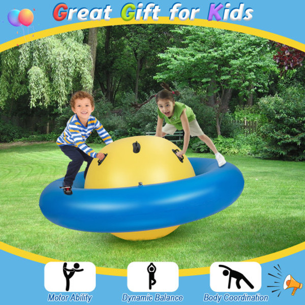 7 5 Foot Giant Inflatable Dome Rocker Bouncer With 6 Built In Handles For Kids Blue Np10980Yb By Cw