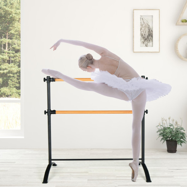 4 Foot Portable Freestanding Double Ballet Barre Black Sp37862Bk By Cw