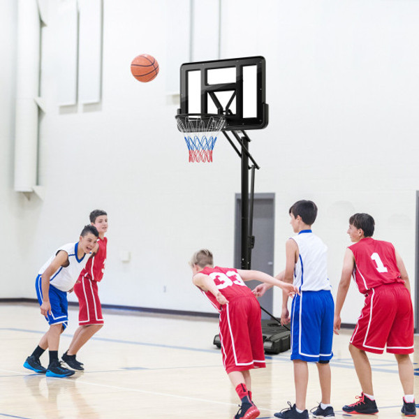 Portable Basketball Hoop With 4 6 To 10 Feet 10 Level Height Adjustable Sp37879 By Cw