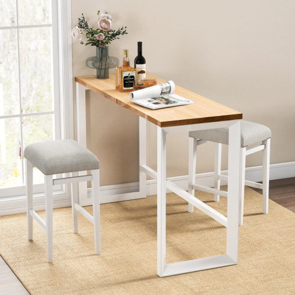 2 Pieces 24 5 29 5 Inch Backless Barstools With Padded Seat Cushions 24 5 Inches Jv10856Gr 24 By Cw
