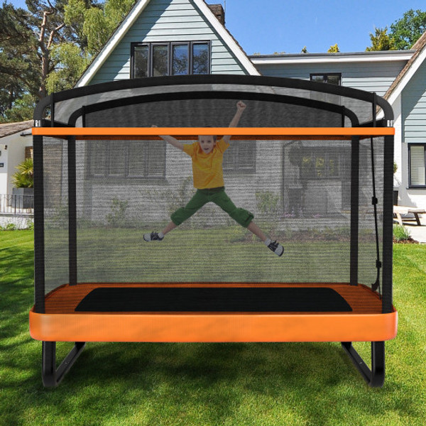 6 Feet Kids Entertaining Trampoline With Swing Safety Fence Orange Tw10004Or By Cw