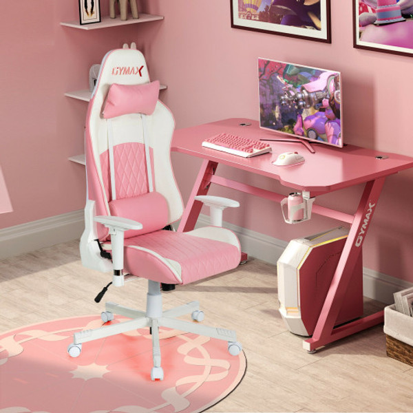 Ergonomic High Back Computer Desk Chair With Headrest And Lumbar Support Pink Cb10206Pk By Cw