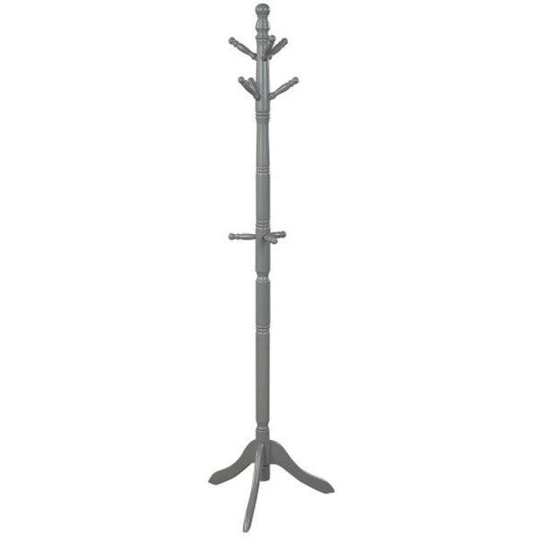 Entryway Height Adjustable Coat Stand With 9 Hooks Gray Hw65614Gr By Cw