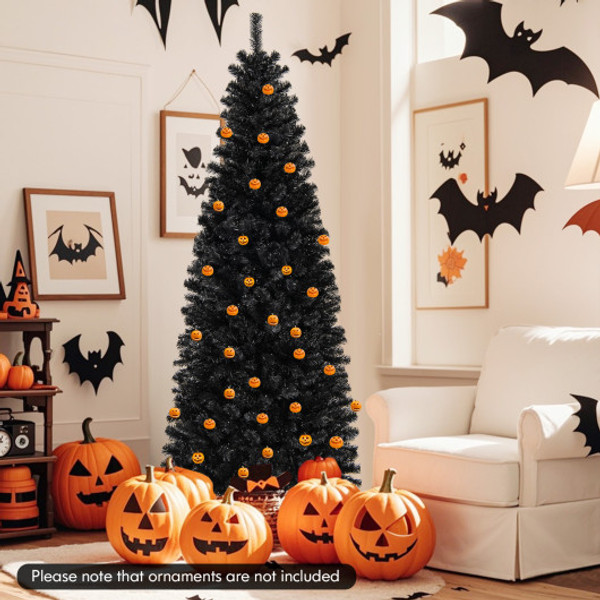 Pre Lit Christmas Halloween Tree With Pvc Branch Tips And Warm White Lights 7 Ft Cm23669Us By Cw