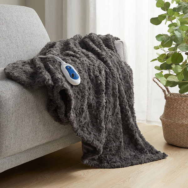 Olliix Zuri Oversized Faux Fur Heated Throw Br54 4181