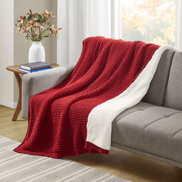 Olliix Rowan Waffle Knit Chenille Throw Mp50 8270