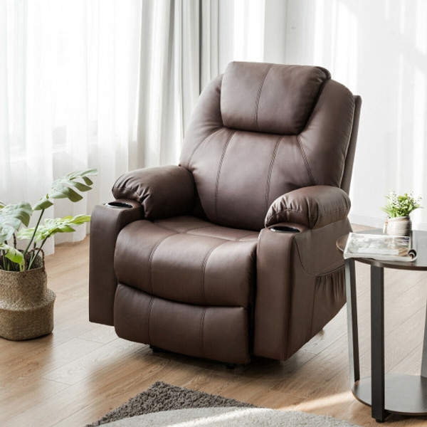 Electric Power Lift Leather Massage Sofa Brown Hw65588Cf By Cw