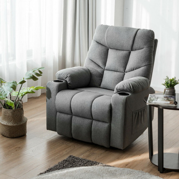 Electric Power Lift Recliner Massage Sofa Light Gray Hw65587Sl By Cw