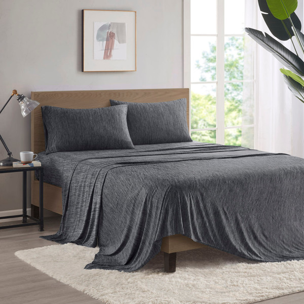 Olliix Comfort Cool Jersey Knit Nylon Blend Sheet Set Queen Uh20 2469