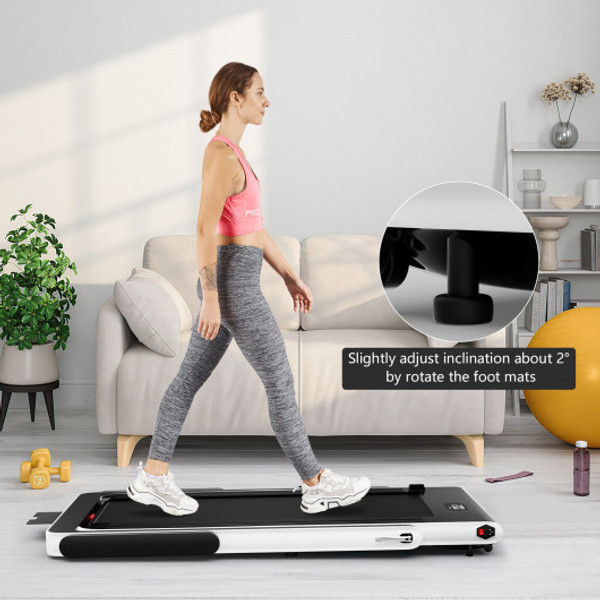 2 25Hp 2 In 1 Folding Treadmill With App Speaker Remote Control White Sp37914Us Wh By Cw