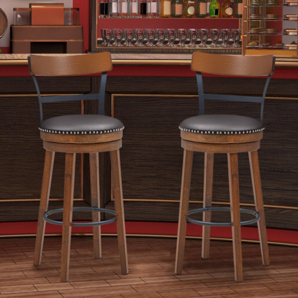 Set Of 2 30 5 Inch Swivel Pub Height Bar Stool Hw65297 By Cw