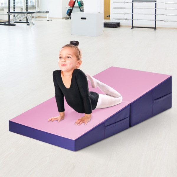 Tumbling Incline Gymnastics Exercise Folding Wedge Ramp Mat Pink Sp35558Pi By Cw