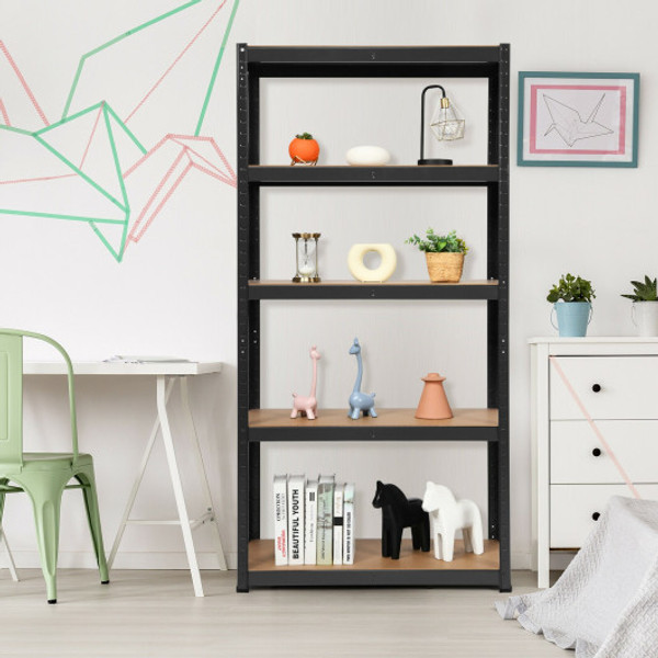 72 Inch Storage Rack With 5 Adjustable Shelves For Books Kitchenware Black Tl33815Bk By Cw