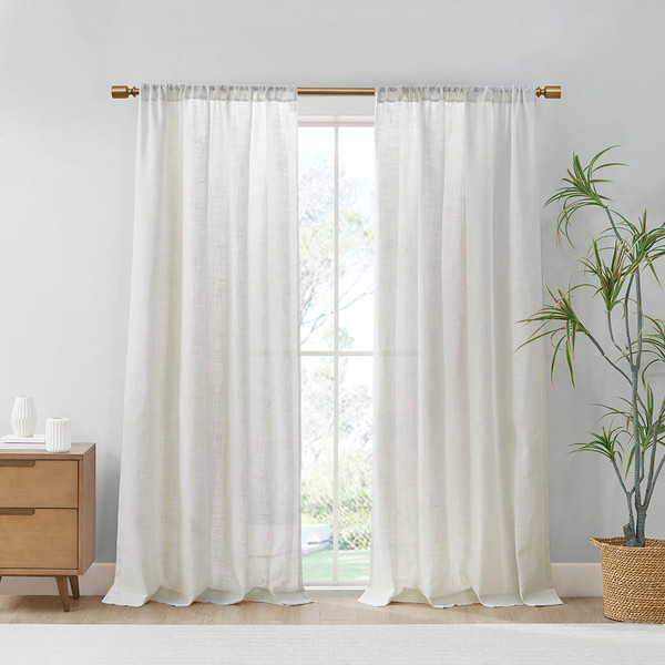 Olliix Kyler Linen Blend Light Filtering Curtain Panel Pair Mp40 7983