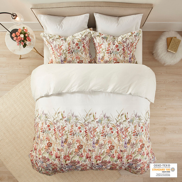 Olliix Mariana 3 Piece Cotton Printed Duvet Cover Set King Cal King Mp12 7094