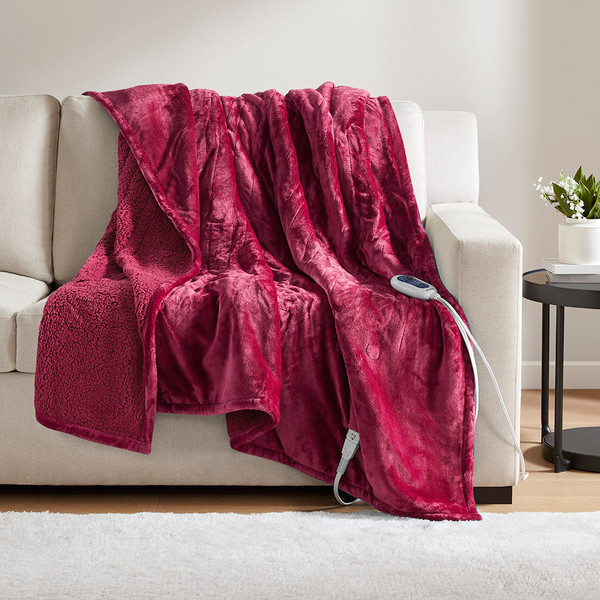 Beautyrest Heated Microlight To Berber Throw 60X70 Br54 0311 By Olliix