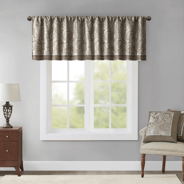 Madison Park Aubrey Jacquard Window Valance 50X18 Mp41 1456 By Olliix
