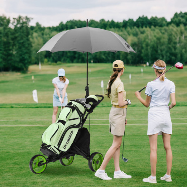 Folding 3 Wheels Golf Push Cart With Bag Scoreboard Adjustable Handle Green Sp37605Ls By Cw