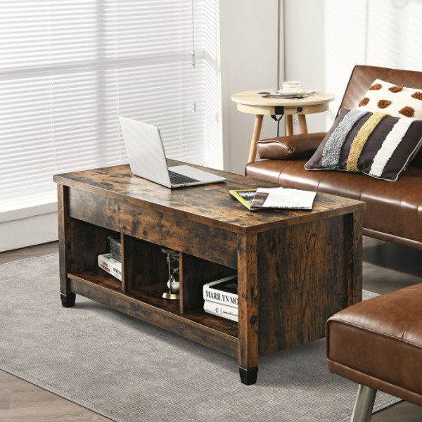 Lift Top Coffee Table With Hidden Storage Compartment Brown Hw65716Fg By Cw