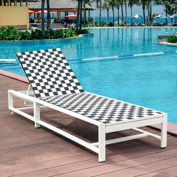 Patio Adjustable Reclining Chair Lounge Chair Chaise For Garden Deck Wheel Hw64414 By Cw