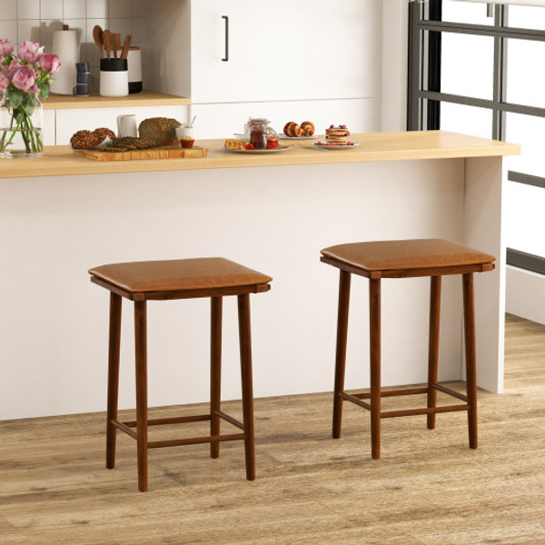 Set Of 2 25 5 Inch Barstools With Removable Cushion And Footrest Jv11220 By Cw