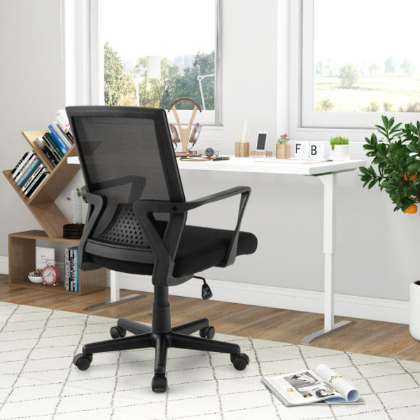 Ergonomic Desk Chair With Lumbar Support And Rocking Function Black Cb10568Dk By Cw