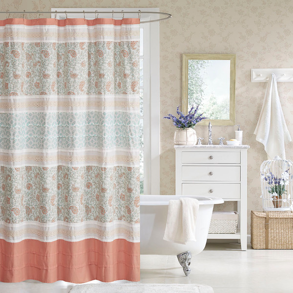 Madison Park Dawn Cotton Shower Curtain 72X72 Mp70 3038 By Olliix
