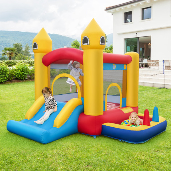Inflatable Bounce House With 480W Blower And Ocean Balls For Yard Np10904Us By Cw