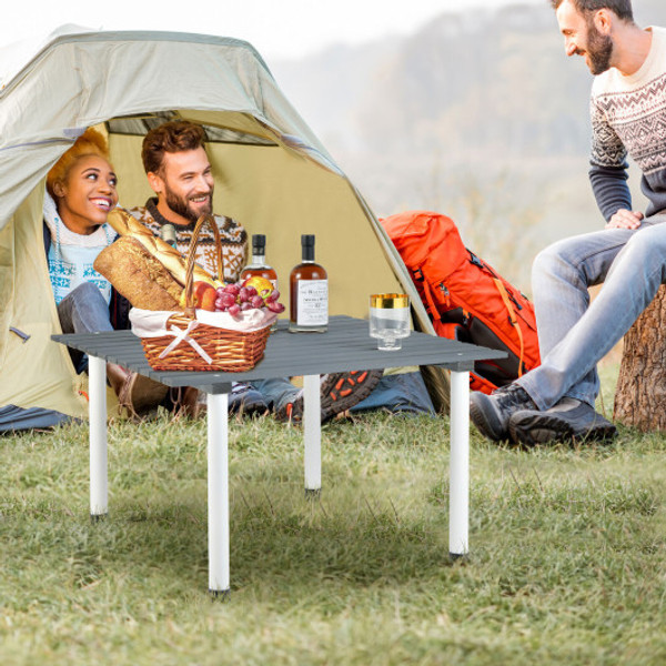 Folding Outdoor Camping Table With Carrying Bag For Picnics And Party Gray Np10908Gr By Cw