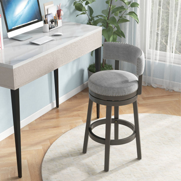 27 31 Inch Swivel Bar Stool With Upholstered Back Seat And Footrest 31 Inches Jv10918 31 By Cw