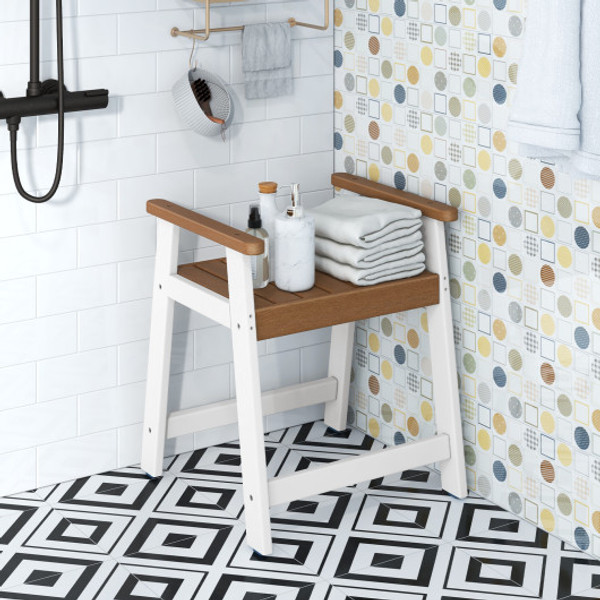 Shower Bench With Arms For Inside Shower Shaving Legs Brown Ba7864Cf By Cw