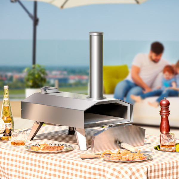 Portable Stainless Steel Outdoor Pizza Oven With 12 Inch Pizza Stone Np10731 By Cw
