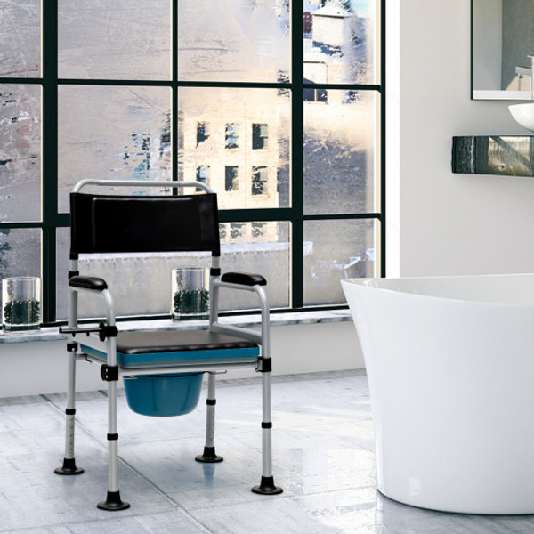4 In 1 Folding Bedside Commode Chair With Detachable Bucket And Towel Holder Jh10008 By Cw