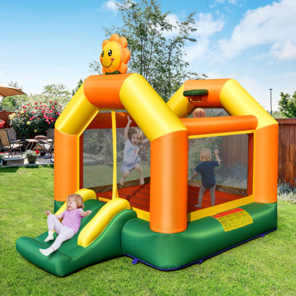 Kids Inflatable Bounce House With Slide And Basketball Rim With 735W Blower Np10398 Ep24683 By Cw