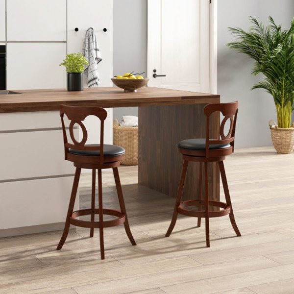 Set Of 2 24 30 Inch Swivel Bar Stools With Footrest 30 Inches Jv10985Es 29 By Cw
