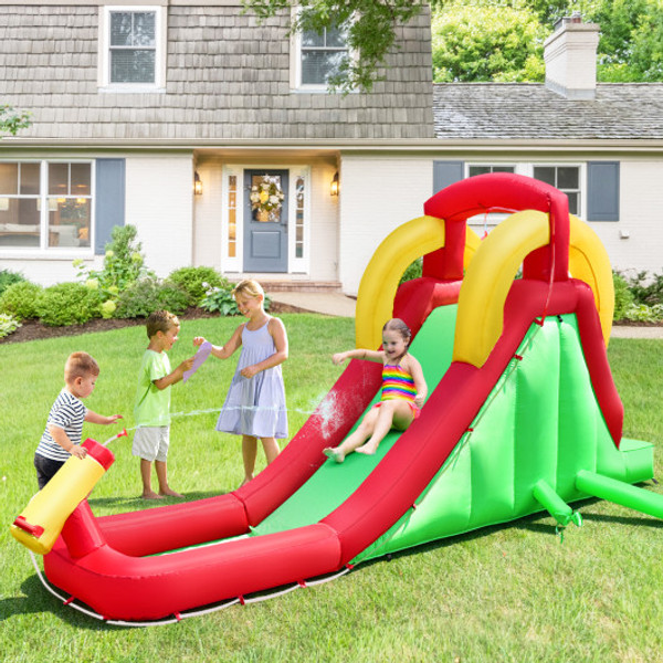 Inflatable Water Slide Bounce House With Climbing Wall Jumper And 480W Blower Op70019 Ep24682 By Cw